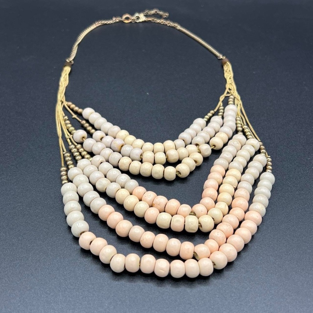 2000s Beaded Multistrand Bib Necklace